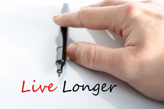 Live longer text concept isolated over white background