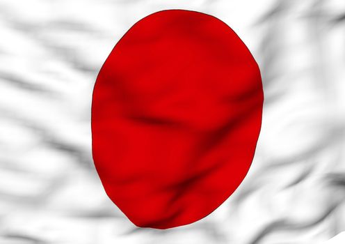 Image of a waving flag of Japan