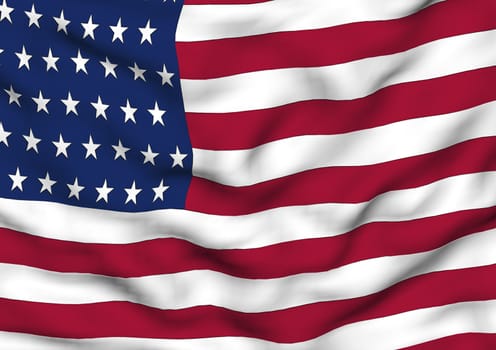Image of a waving flag of USA