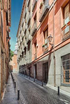 Street in the Old city of Madrid, Spain