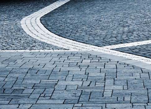 abstract background or texture white wavy lines on pavement