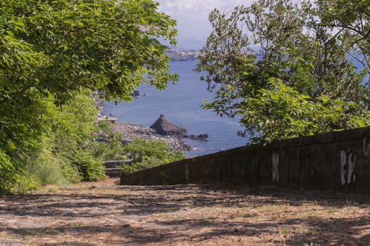 Countryside track on sea landscape