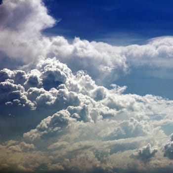 View white cloud with blue sky background