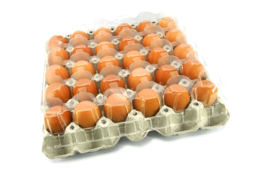 Eggs from chicken farm in the package