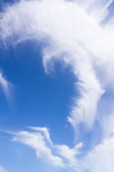 Close up blue sky with white cloud