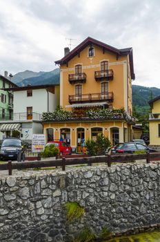 Ponte di Legno- Italy. Streets and homes