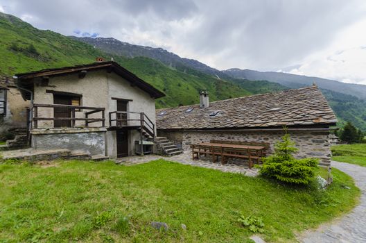 Stone shepherd's house in a peasant villag