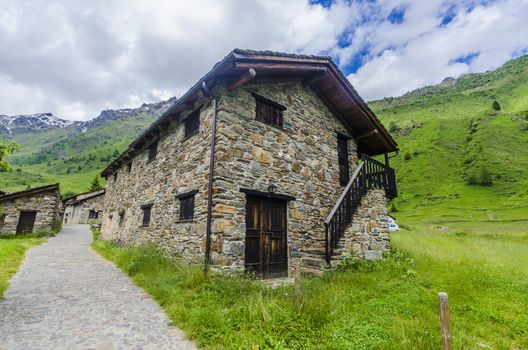 Stone shepherd's house in a peasant villag