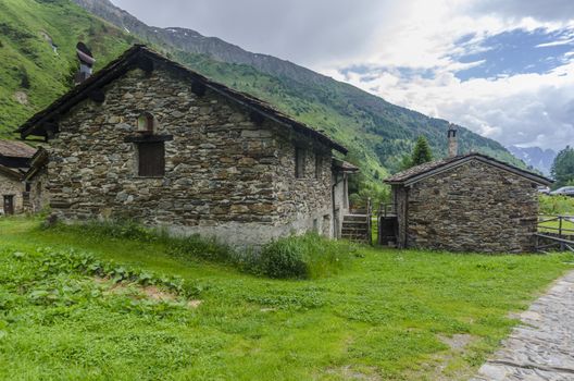 Stone shepherd's house in a peasant villag