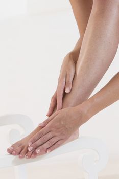 Woman enjoying a feet massage