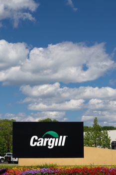 HOPKINS, MN/USA - AUGUST 11, 2015: Cargill corporate headquarters sign and logo. Cargill, Inc., is an American privately held, multinational corporation.
