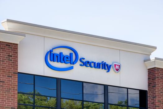 ROSEVILLE, MN/USA - AUGUST 11, 2015: Intel Security offices. Intel Security Group is an American global computer security software company.