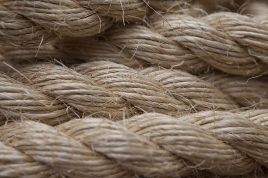 Roll of ship ropes as background texture.