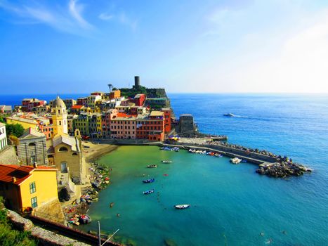 Village on Italian coast in Liguria