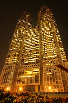 Tokyo Metropolitan Government building. The building is headquarters of the Tokyo Metropolitan Government