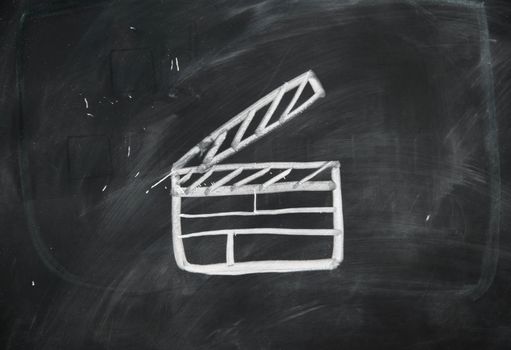 slate movie on blackboard