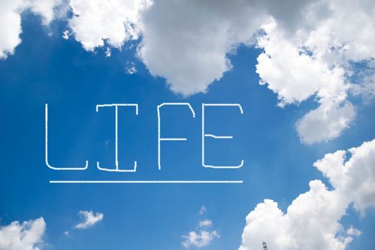 life text of sky