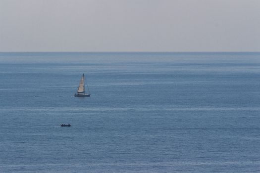 Two small boats in the sea