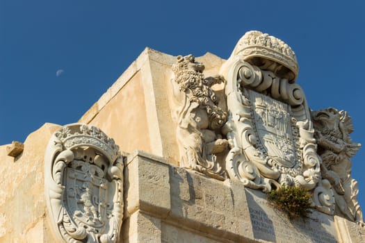 Italy, the Spanish door in sicily with the moon in background