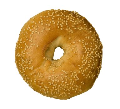 Sesame Seed Bagel isolated against white background