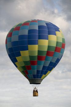 Colorful Hot Air Balloon Among the Clouds