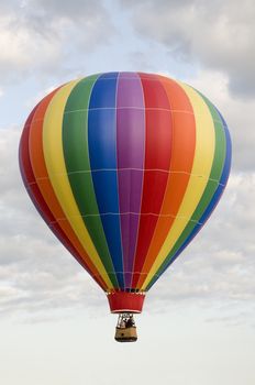 Colorful Hot Air Balloon Among the Clouds