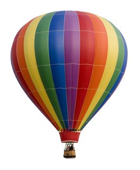 Colorful Hot Air Balloon Against White