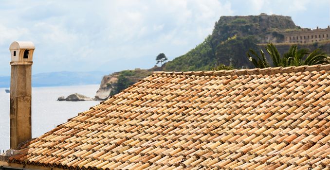 Greek landscape on the island of Corfu (Kerkyra), Ionican islands.