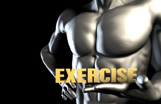 Exercise With a Business Man Holding Up as Concept