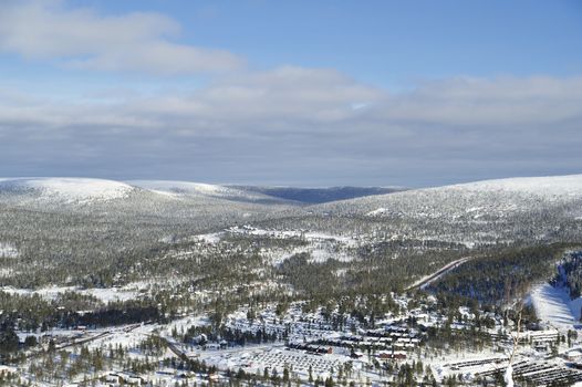 Winter scenery of Tandadalen in Sweden.