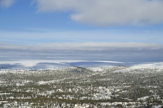 Winter scenery of Tandadalen in Sweden.