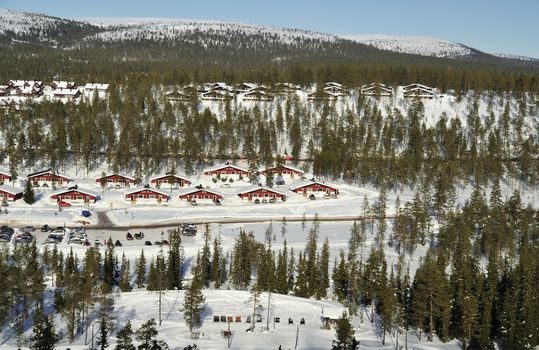 Winter scenery of Tandadalen in Sweden.