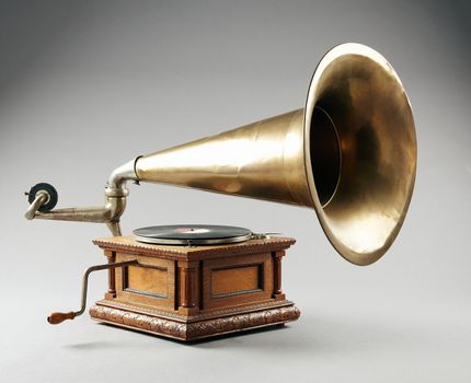 Old Gramophone isolated.