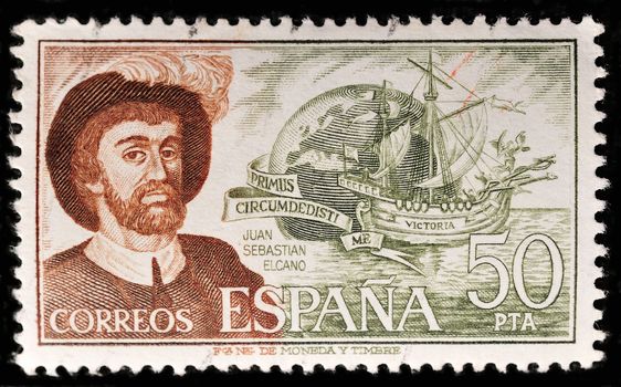 SPAIN - CIRCA 1978: A stamp printed in SPAIN shows Juan Sebastian Elcano, circa 1978