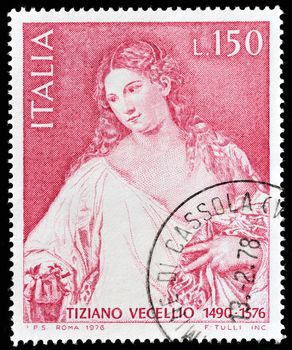 ITALY - CIRCA 1976: stamp printed by Italy, shows Flora by Titian, circa 1976