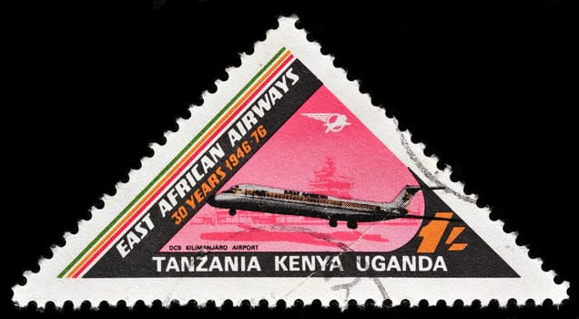 KENYA - CIRCA 1976: stamp printed in Kenya, shows East African Airways 30 years memorial stamp, circa 1976.