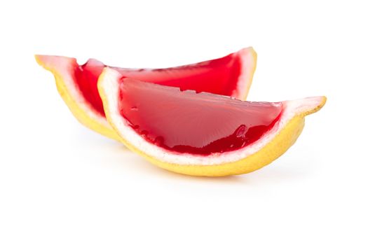 Lemon tequila strawberry jelly (jello) shots. Unusual adult party drinks