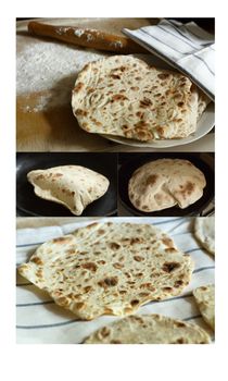 Traditional lavash (homemade armenian bread) collage