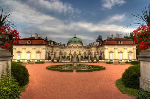 Buchlovice castle was built in style of Italian baroque at 1707,  probably by architect Domenico Martinelli. Buchlovice castle is situated about 10 km to the west of Uherske Hradiste in south-east Moravia, Czech Republic.
Its history is closely connected with nearby Buchlov Castle which grew more and more in the late 17th century, In 1800 it became property of the Berchtolds family, and since 1945 the state castle is open to public.