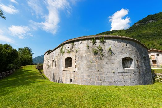 Fort Larino (1860) in Lardaro, Trentino, Italy. Austro Hungarian fortress of first world war built in Chiese Valley