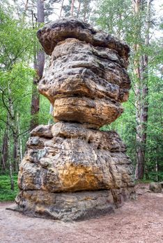 Seven Loaves - bizarre rock formation in forest, Czech republic