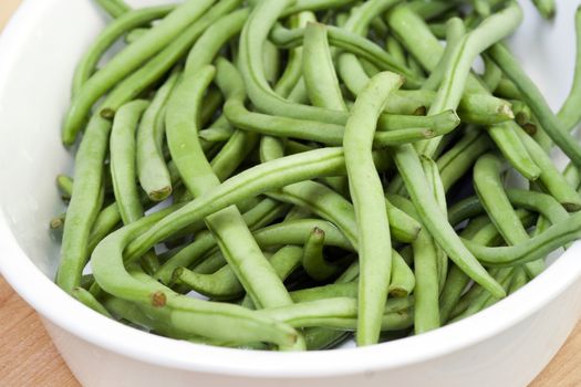 Detail of the fresh green beans - small depth of focus