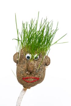 Detail of the spring toy - grass man