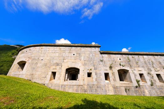 Fort Larino (1860) in Lardaro, Trentino, Italy. Austro Hungarian fortress of first world war built in Chiese Valley