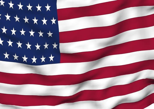 Image of a waving flag of USA