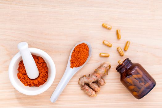 Turmeric for alternative medicine herbal supplements and herbal skin care .