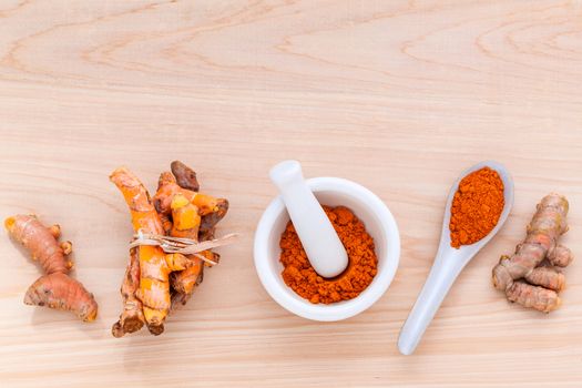 Turmeric for alternative medicine herbal supplements and herbal skin care .