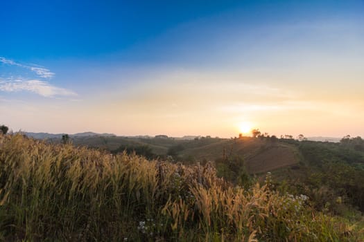 sunset in the mountains landscape