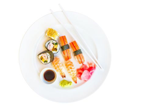 Isolate sushi set in white background