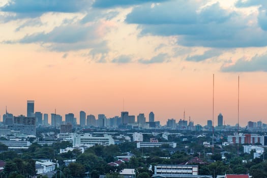 Sunset over Lower Bangkok